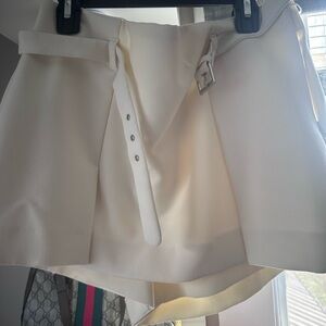 Elegant Cream Skirt with Belt